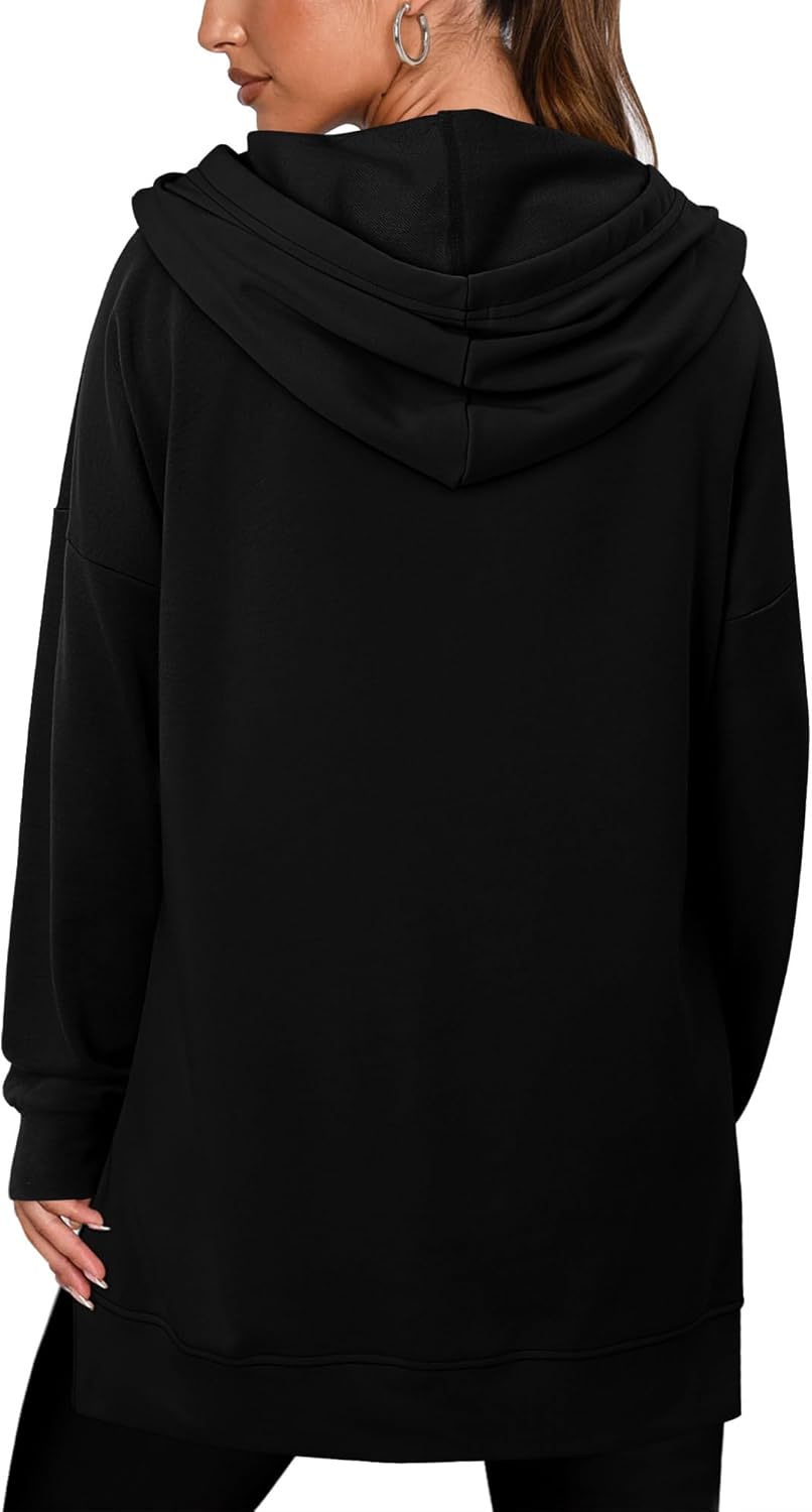 KISSMODA Oversized Hoodies for Women V Neck Half Zip Womens Sweatshirts Fall Pullover 2025 Winter Outfits Fashion Y2k Clothes - Image 4