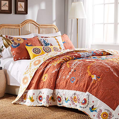 Greenland Home Barefoot Bungalow Topanga Quilt Set, 3-Piece Full/Queen, Multi by Greenland Home Fashions - Used condition - US$65.00