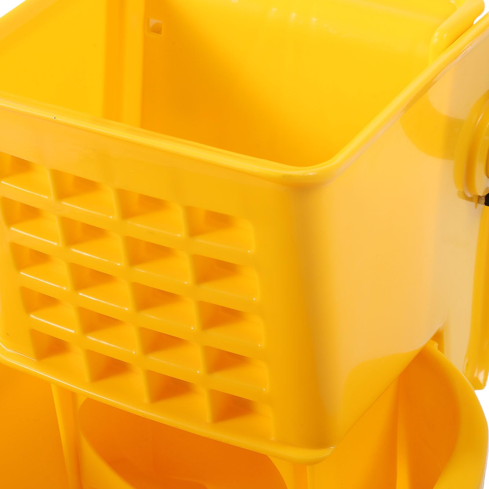 Cubo para Fregona Comercial, Escurridor de Prensa Lateral, 50000 Ciclos, Cubo para Fregona Resistente con Escurridor, para Industrial con Ruedas sin Costura de 32 L para Restaurantes,