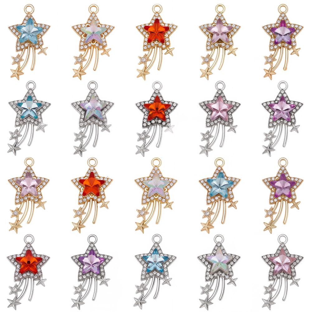 Breloques étoile en strass acrylique pour création collier et bracelet
