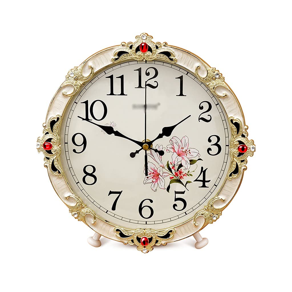 Reloj de sala de estar en madera premium estilo retro europeo de 25cm marca JFDBGU para mesa