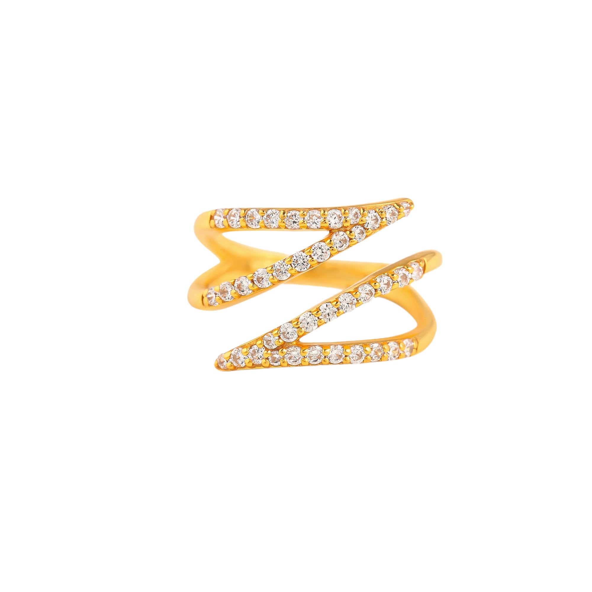 MABEL 925 Sterling Silver,Plated Studded Arrow Head Adjustable Ring, Fine Jewellery Gifts for Women & Girls, Assured Purity & 6 Month Warranty* (Gold) (B0CRRRKWDC) Amazon Price History, Amazon Price Tracker