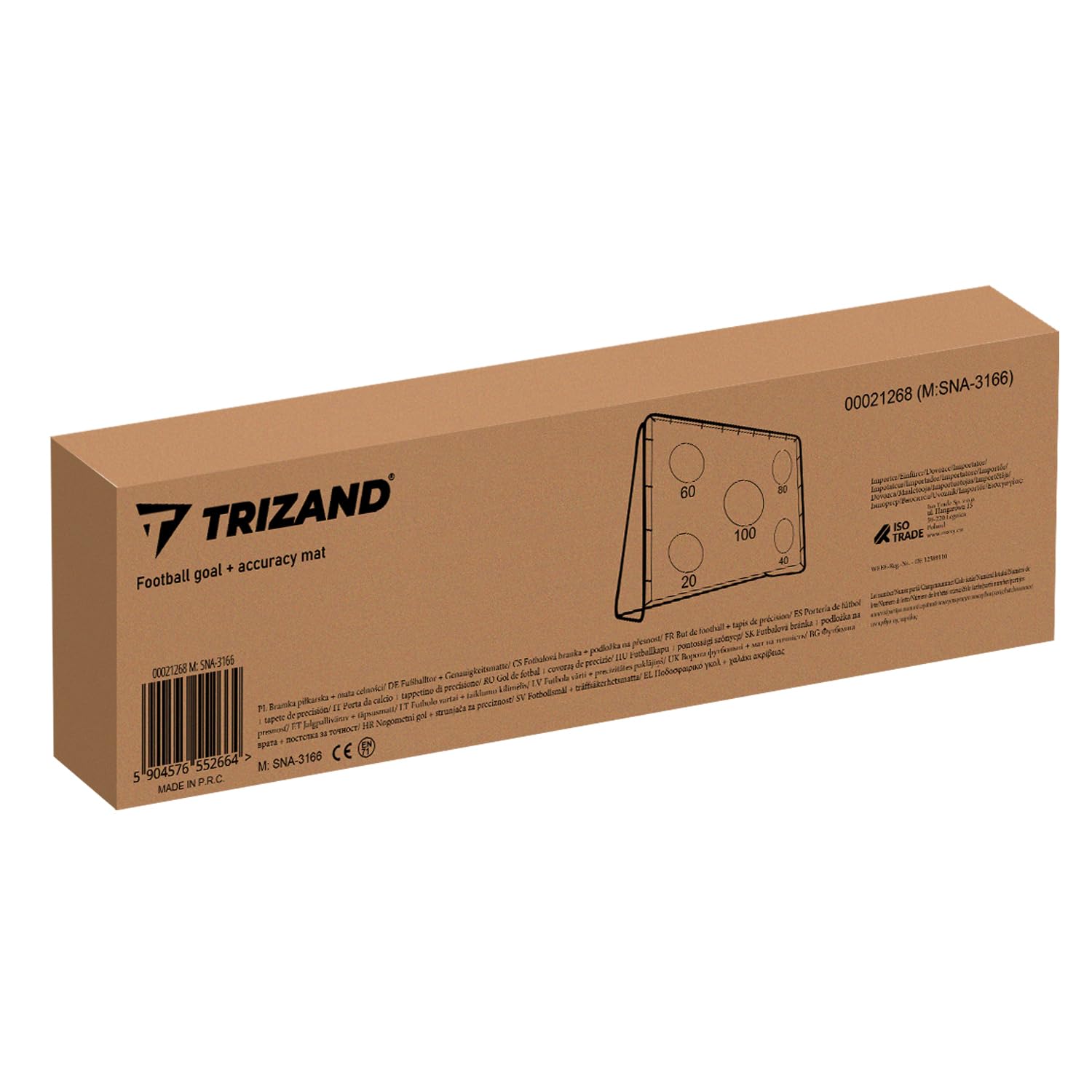 TRIZAND But de football 240 x 170 cm avec cible et filet, construction en métal robuste, montage rapide pour jardin entraînement école