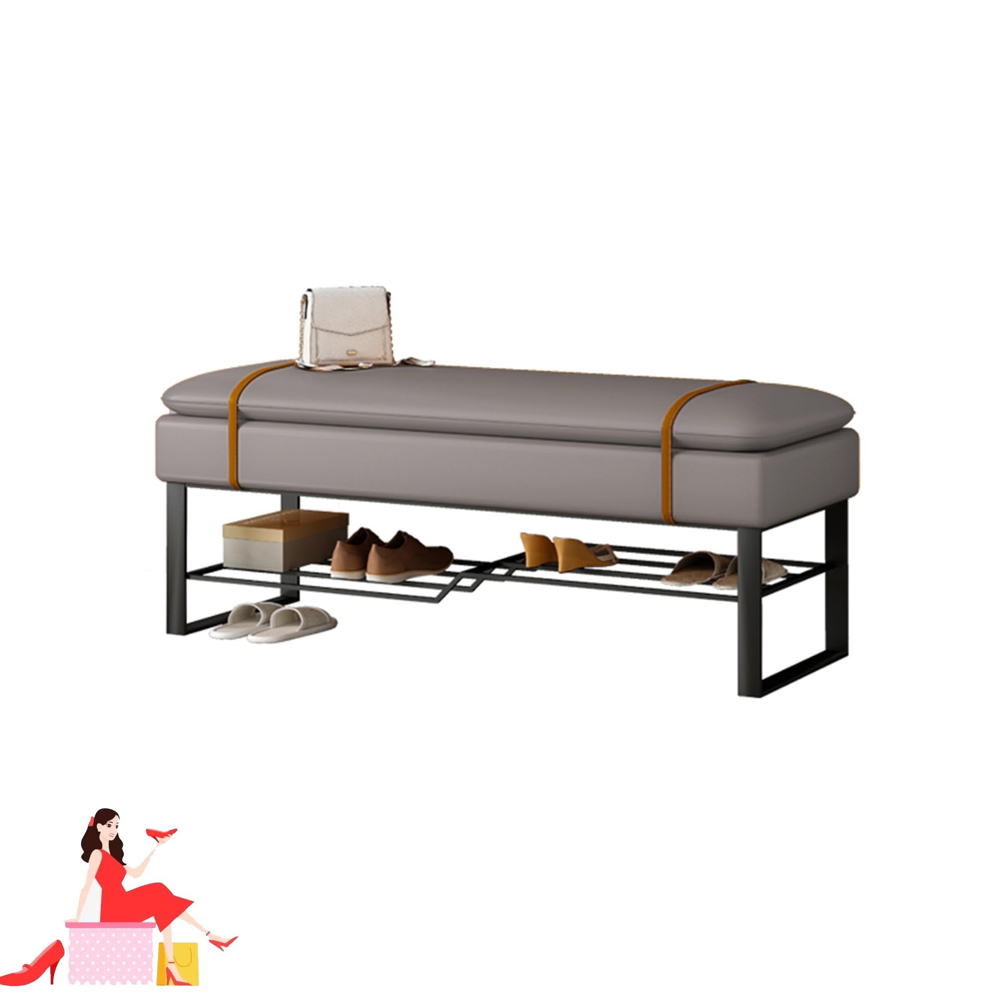 Banc de rangement à chaussures finitions soignées pour bout de lit