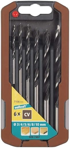 Wolfcraft – Set 6 Brocas Especiales CV para Madera.