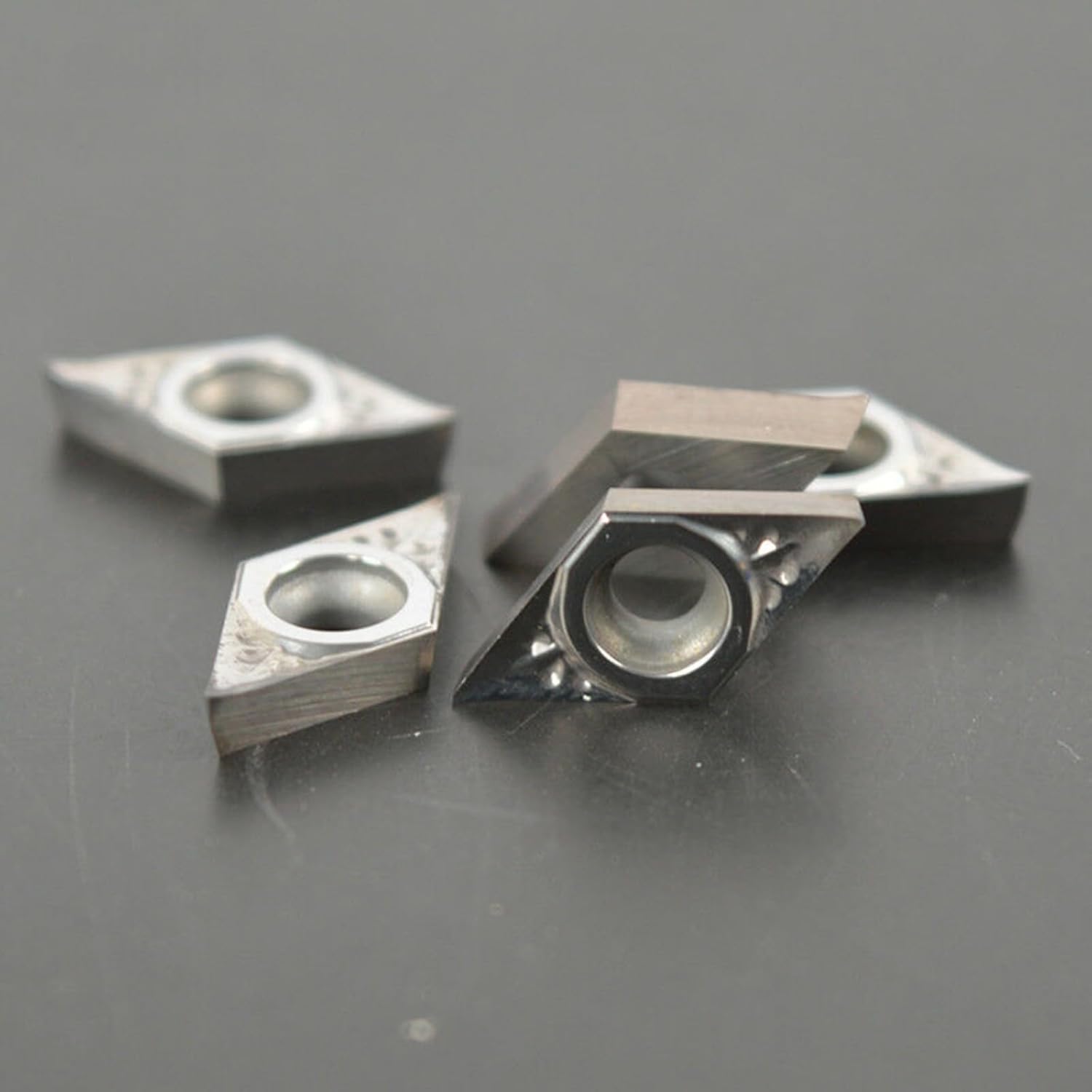 DCGT070202-AK H01 Carbide Turning Inserts, CCGT 21.51 Compatible, Chip Control for Continuous or Intermittent Processing of Automotive Shafts, Hydraulic Valves, 10-Pack