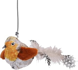 Yosoo Interactive Chirping Cat Toy with Touch Activated Bird Sounds for | Plush Polyester Fabric, Feather Details, Durable Bite-proof Stitching, Indoor Kitty Exercise