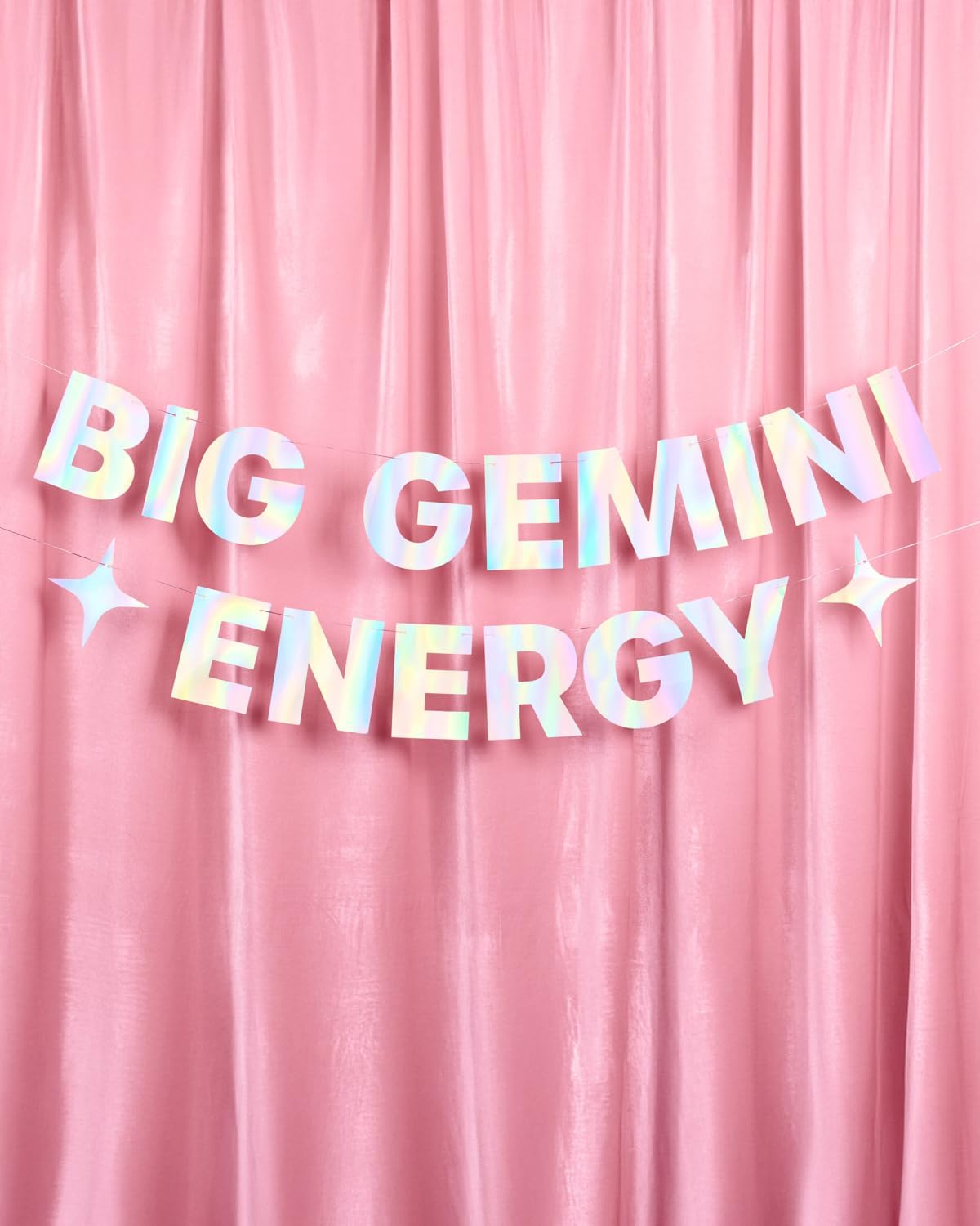 xo, Fetti Big Gemini Energy Birthday Party Iridescent Foil Banner - 5 Ft. | Zodiac Gemini, Horoscope, Astrology Bday Party Decorations Gift