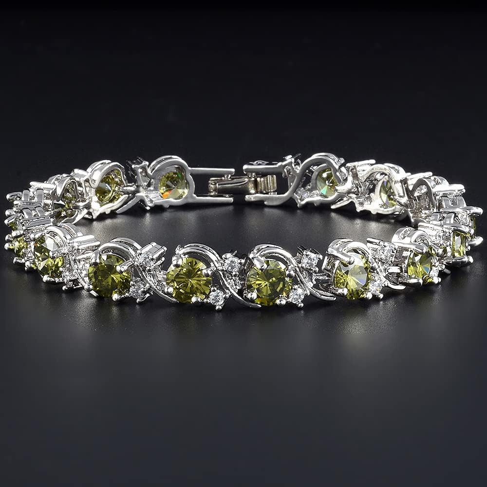 RIZILIA BLOSSOM Multicolor CZ White Gold Plated Tennis Bracelet for Women image 2