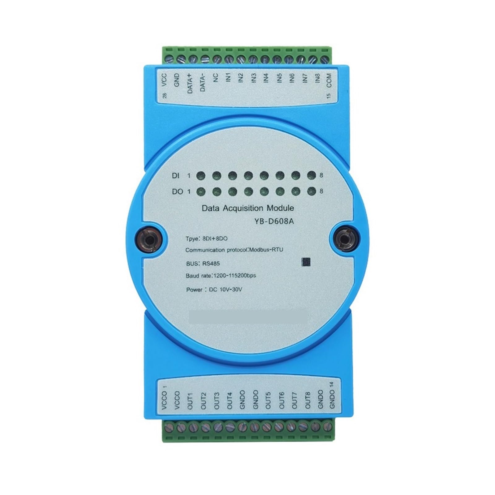 485 control DI DO interruptor adquisición de valor electrodo interruptor módulo de entrada y salida YB-D608A