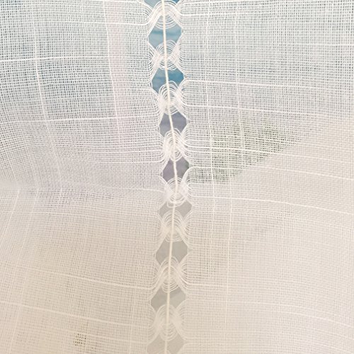 Zhh White Vintage Style Curtain Roman Blinds Handmade Cord Crochet Hook Flower Curtain, Adjustable Semi-Shading Balloon Panel Window Decor Living Room Shade Curtains, 59 - 71 Inch #TOP3