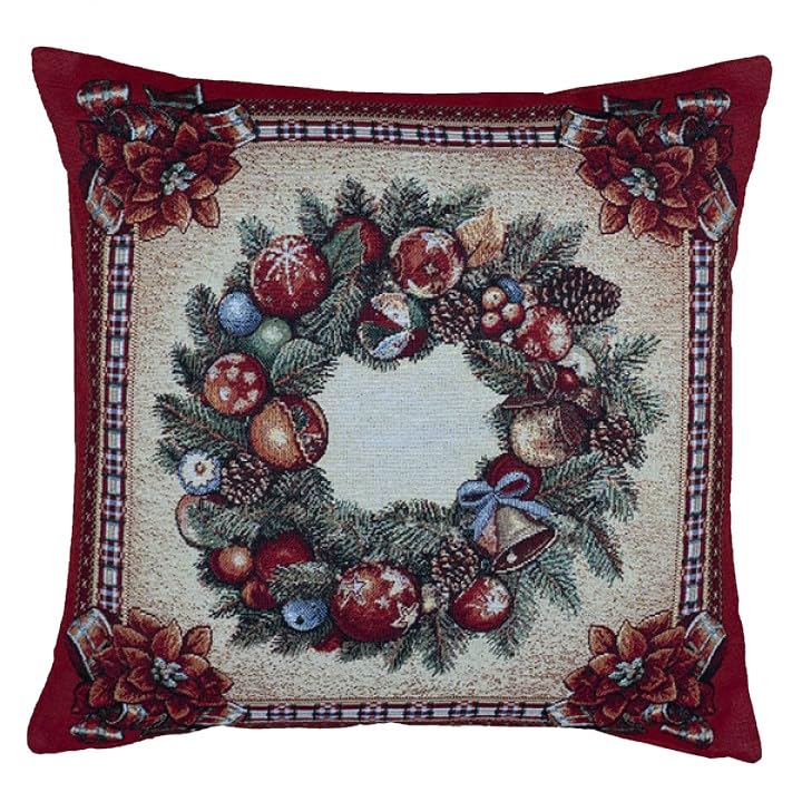 Generisch Kissenhülle Kissenbezug Dekokissen Winter Gobelin 45 x 45...