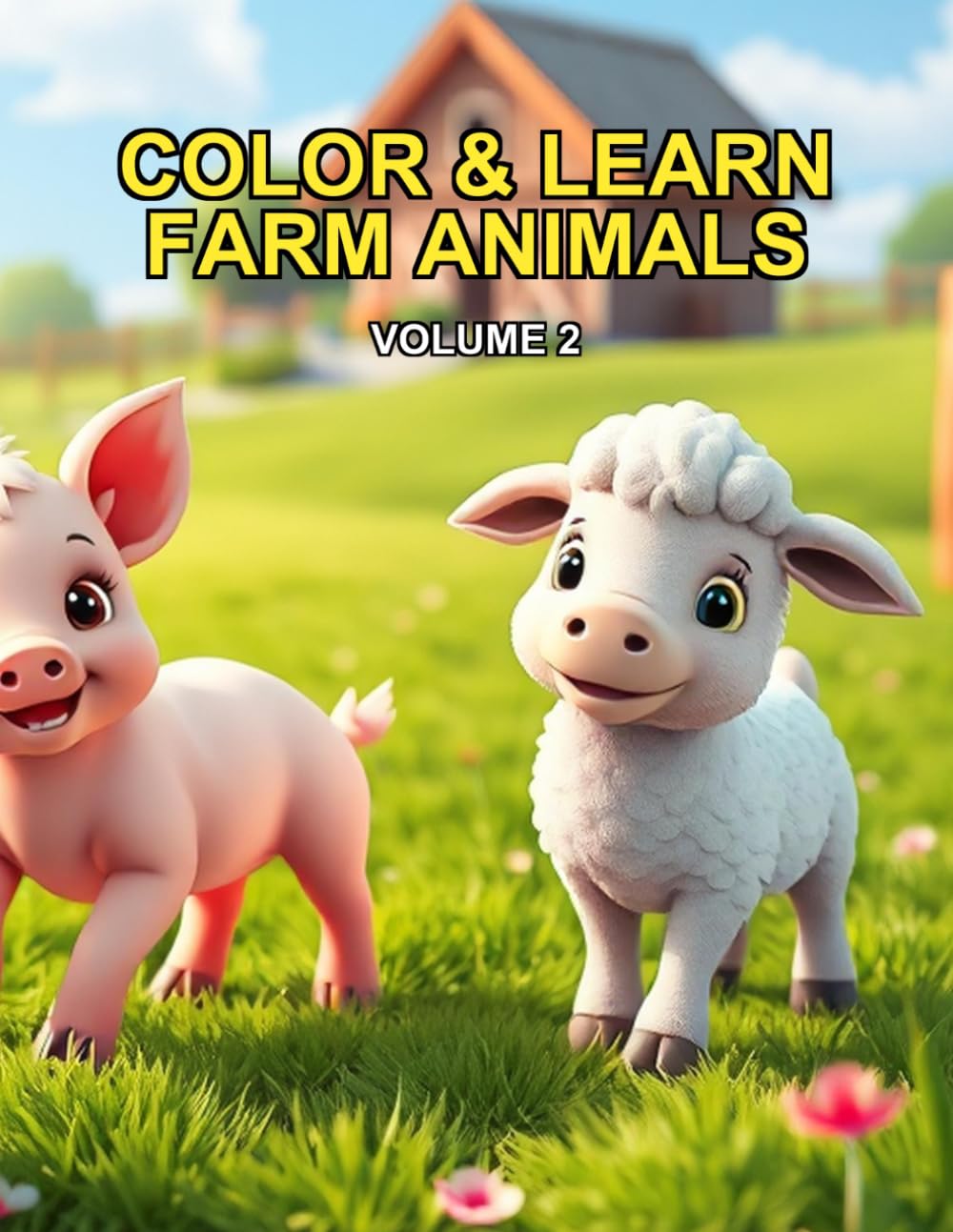 Color & Learn: Farm Animals: Bold and Easy Coloring Book for Toddlers & Kids - Learn First English Words with Big Outlines & Fun Farm Friends (Volume 2)