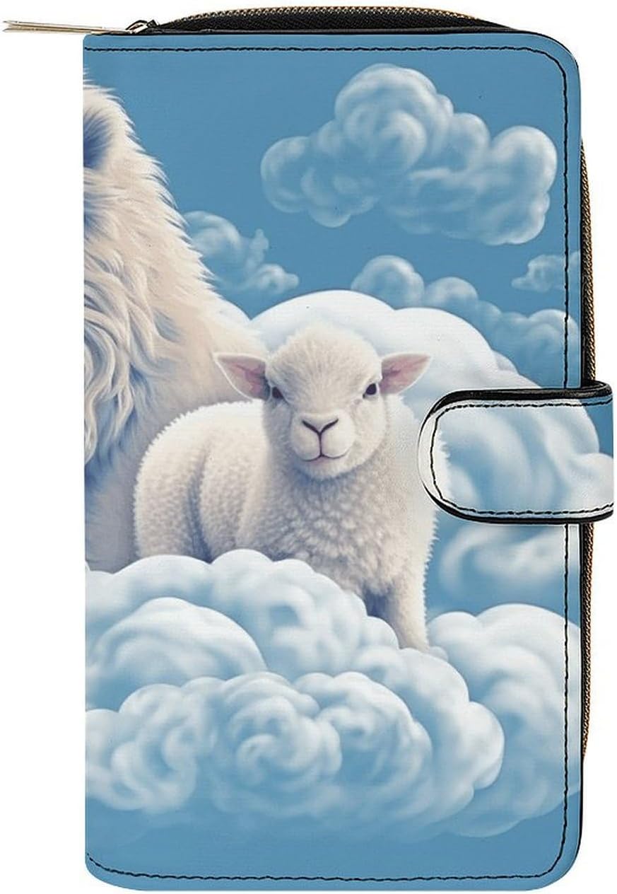 Wallet, Lamb with A Lion Printed Wallet,travel Wallet,durable Wallet,portable Wallet,universal Wallet,leather Wallet