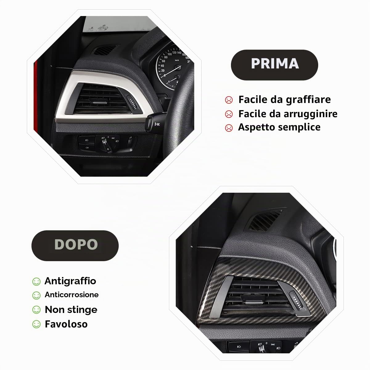 Copertura Decorativa per Pannello Centrale Passeggero per Serie 1 2 F20 F21 F22 F23 2012-2017 Accessori Auto LHD