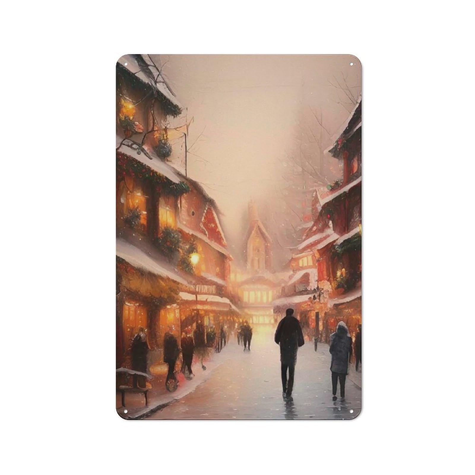 Junmoney Winter Warmth Vintage Metal Wall Sign 30X20cm For Garage Or Workshop, For Metal Sign Collectors, For Garage And Workshop Walls