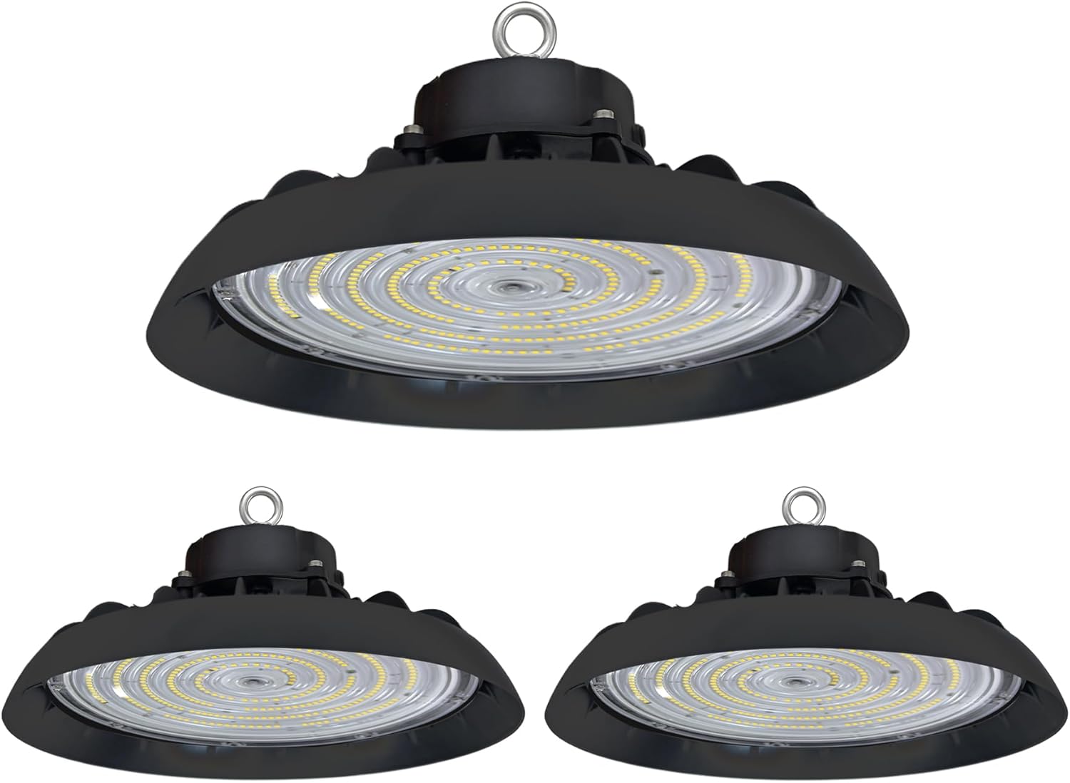 10 Pack UFO LED High Bay Lights 200W 30000LM, 5000K High Bay Led Shop Lights with Hanging Hook, 0-10V Dimmable, AC100-277V Ultra Bright High Bay Led Shop Warehouse Lighting for Factory Gym Garage