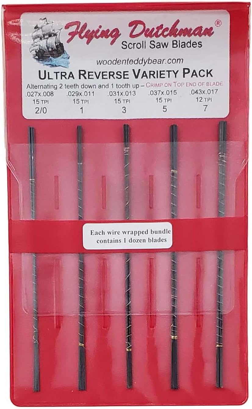 Flying Dutchman Ultra Reverse Five Dozen Scroll Saw Blade Variety Pack