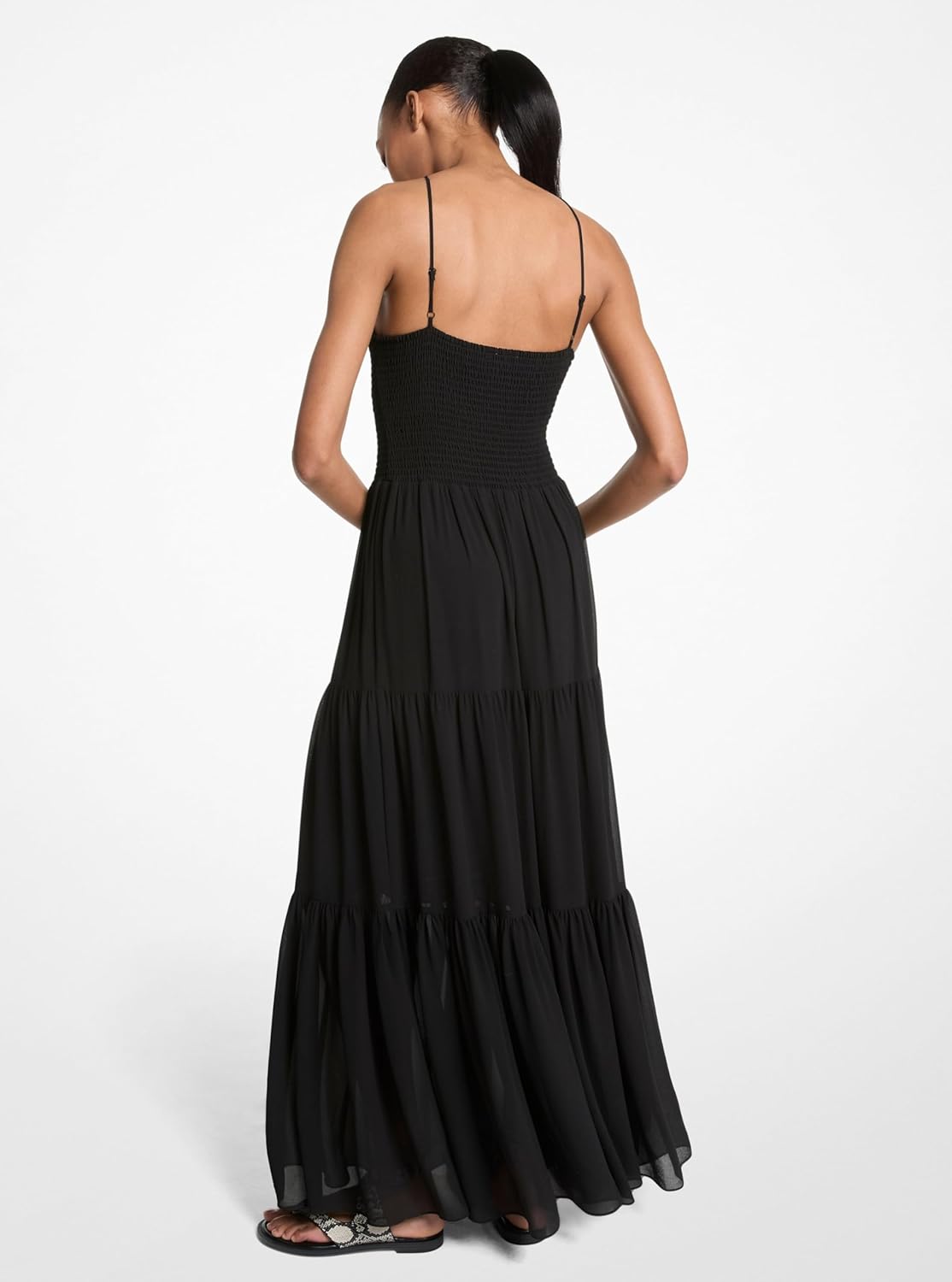 Michael Kors Womens Smock Halter Neck Maxi Dress - Image 2