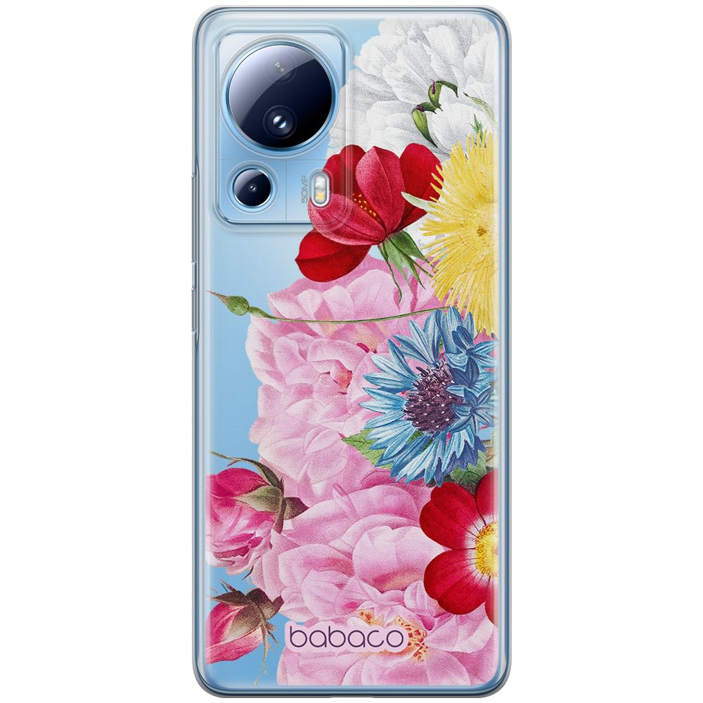 Babaco ERT GROUP mobile phone case for Xiaomi 13 LITE/CIVI 2 original and officially Licensed pattern Flowers 056 optimally adapted to the shape of the mobile phone, partially transparent