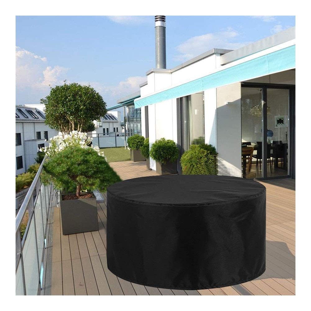 Funda de mesa de jardín de tela impermeable, resistente al viento, protector de muebles de exterior para patio y jardín