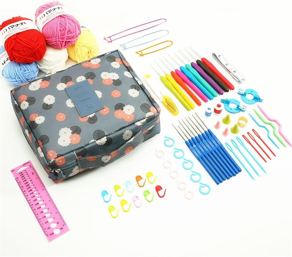 JSEIAJB Knitting Tools Crochet Set Handle Lace Crochet Yarn Manual DIY Portable Set