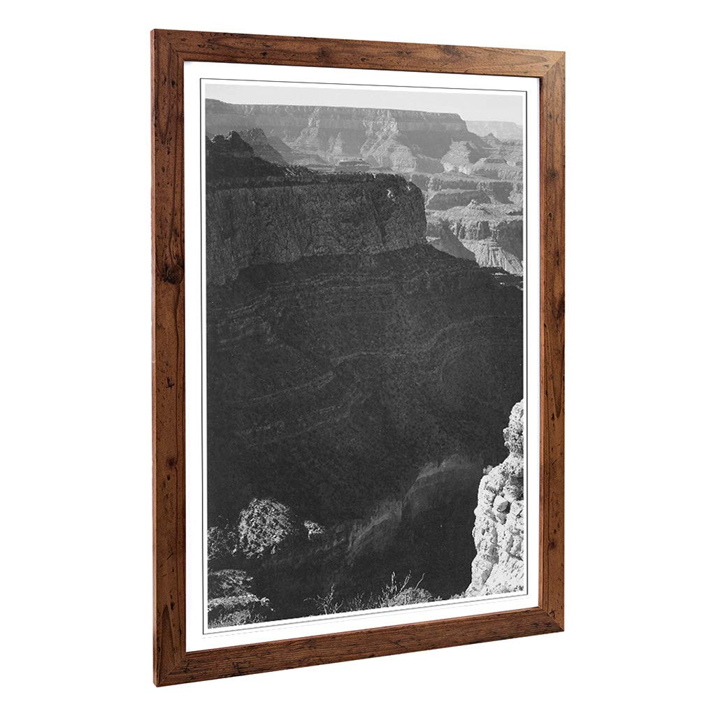Big Box Art Framed Print of Ansel Adams Grand Canyon South Rim 2 Design | Wall Art Picture | Home Decor for Kitchen, Living Room, Bedroom, Hallway, Walnut, A2 / 24.5x18 Inch / 62x45cm