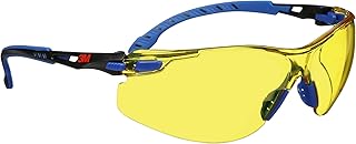 3M Safety Glasses Solus 1000 Series ANSI Z87 Scotchgard Anti-Fog Amber Lens Blue/Black Frame