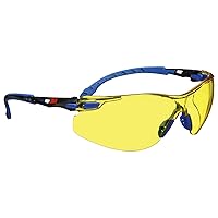 Vista 1 de 3M Gafas de seguridad Solus Serie 1000 ANSI Z87 Scotchgard Lente ámbar antivaho Marco azul/negro