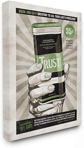 Stupell Industries Libro de cómic vintage inspirador extra fuerte de confianza, diseño del artista Ester Kay, arte de pared, 16 x 1.5 x 20 pulgadas,