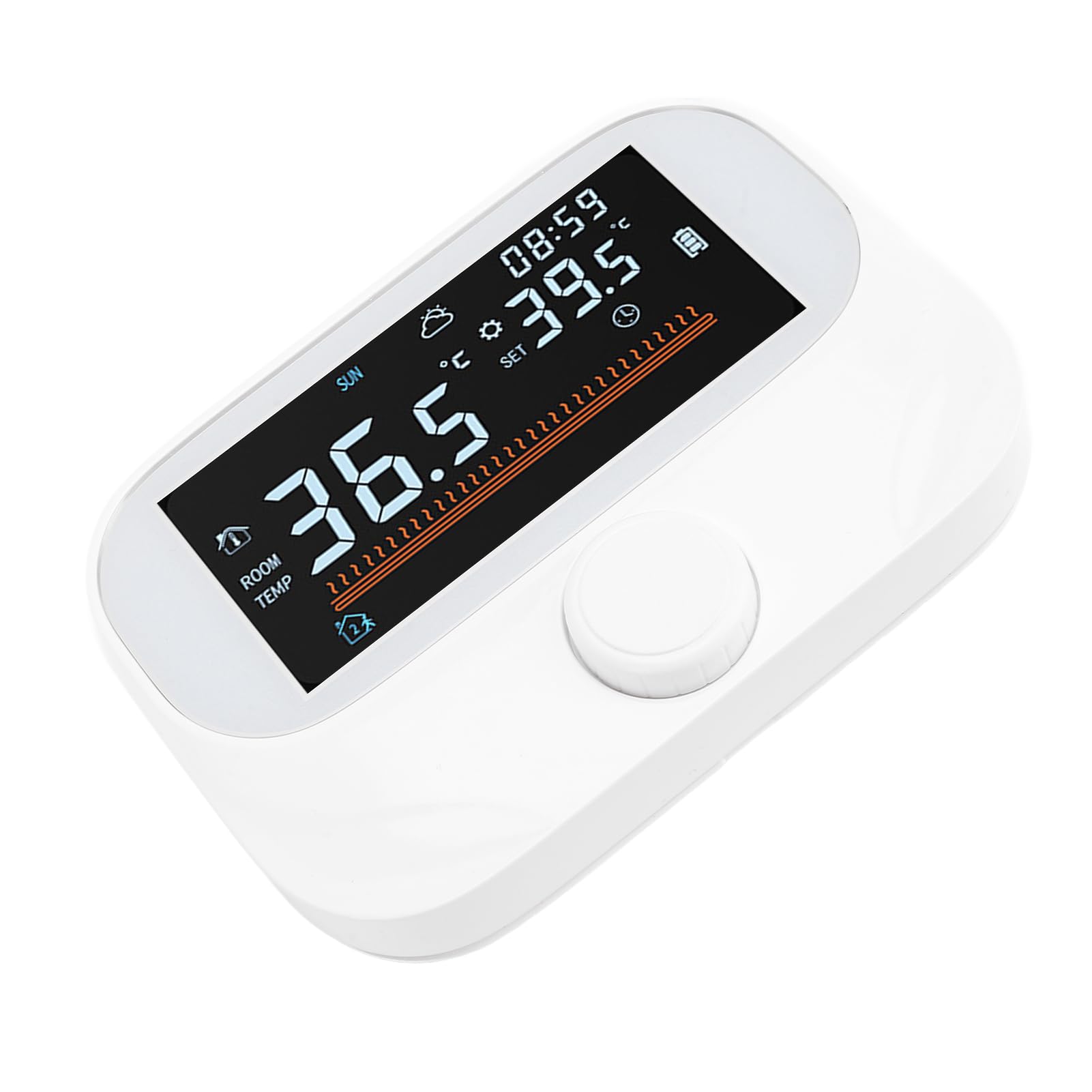 Rengue Programowalny Inteligentny Termostat Bezprzewodowy Regulator Temperatury z Wyświetlaczem LCD Programowanie Przez USB Zasięg 984 Stóp dla Domowego Systemu Grzewczego