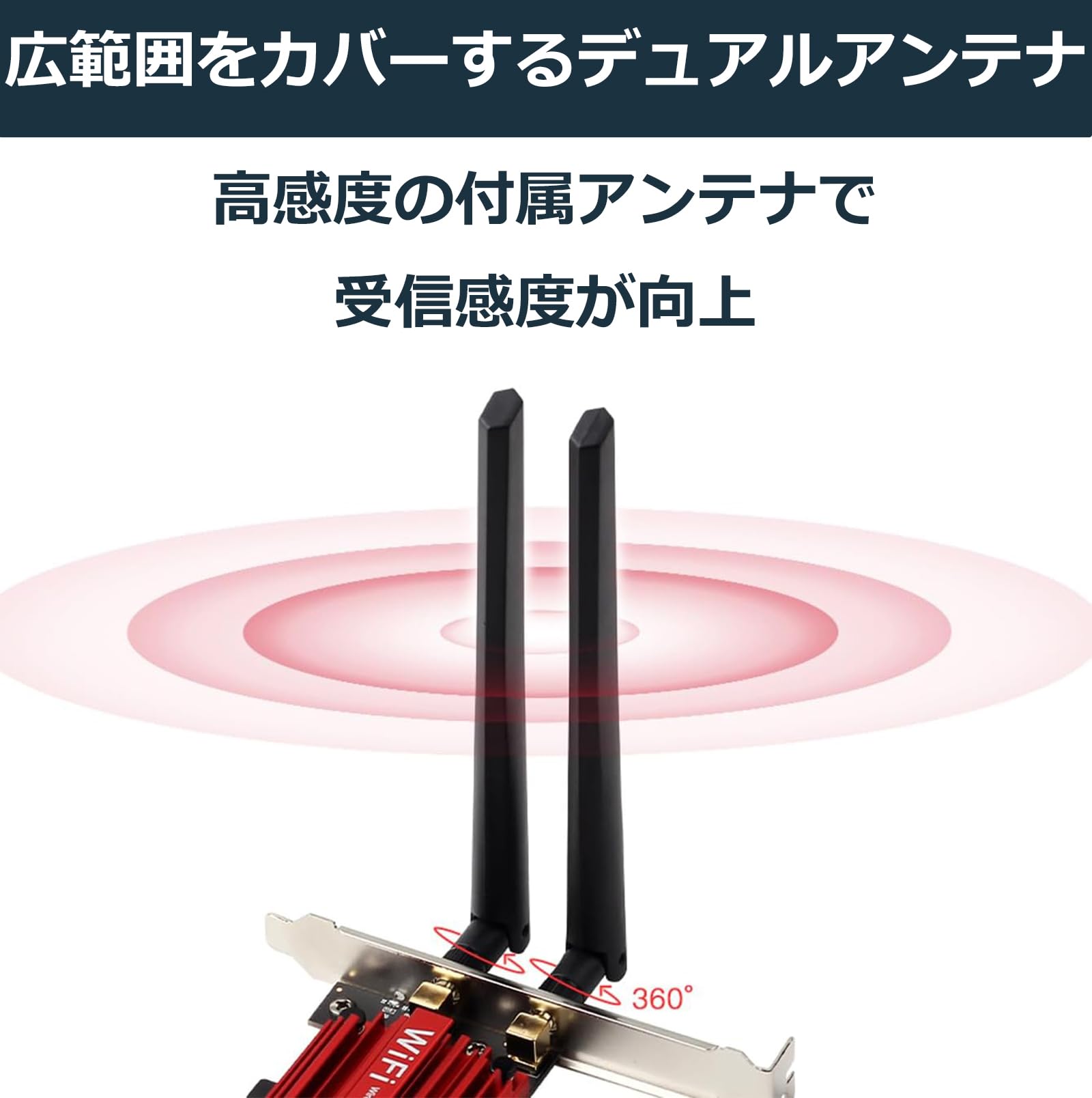 WiFi 6E PCIe 無線LANカード Intel AX210NGW搭載 WiFiカード Bluetooth 5.3対応 無線LANアダプタ PCI-Express x1 Windows10/11 64ビット専用 (AX210) - 5