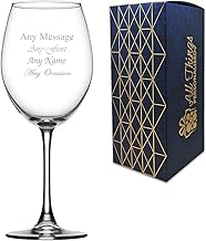 Personalised Engraved 21.5oz Large Enoteca Wine Glass, Personalise with Any Message for Any Occasion, Stylize from a Variety of Fonts, Gift Box Included