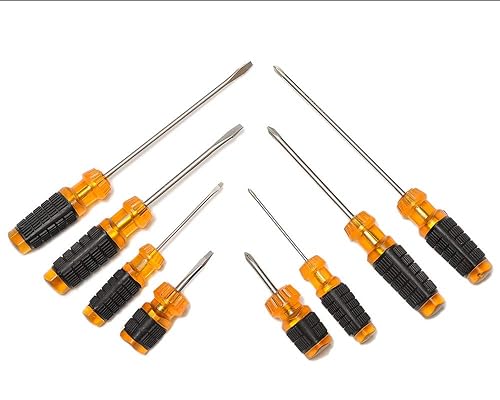 Juego de 8 destornilladores Phillips, rectos, magnéticos, agarre acolchado por H H Bukke