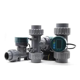 PVC Digital Water Flow Meter with LCD Display RS485 Output Pipe Flow Sensor for Irrigation for Outdoor Use(DN25)