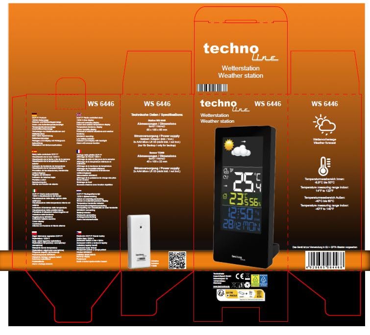 technoline WS 6446 Weerstation met kleurendisplay, binnentemperatuur