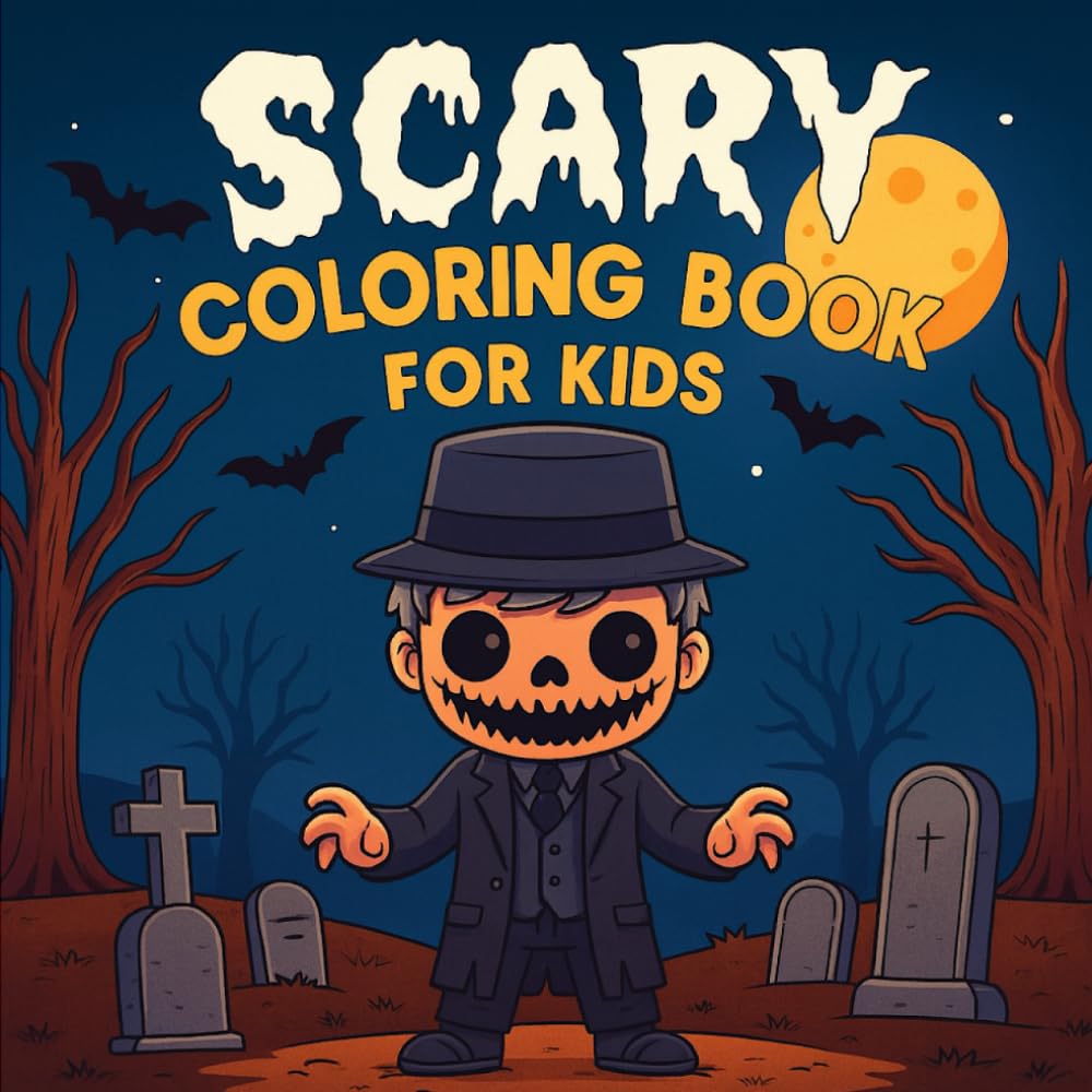 Scary Coloring Book For Kids: Spooky Places and Creepy Characters for Kids to Color! For Halloween or Any Time of the Year