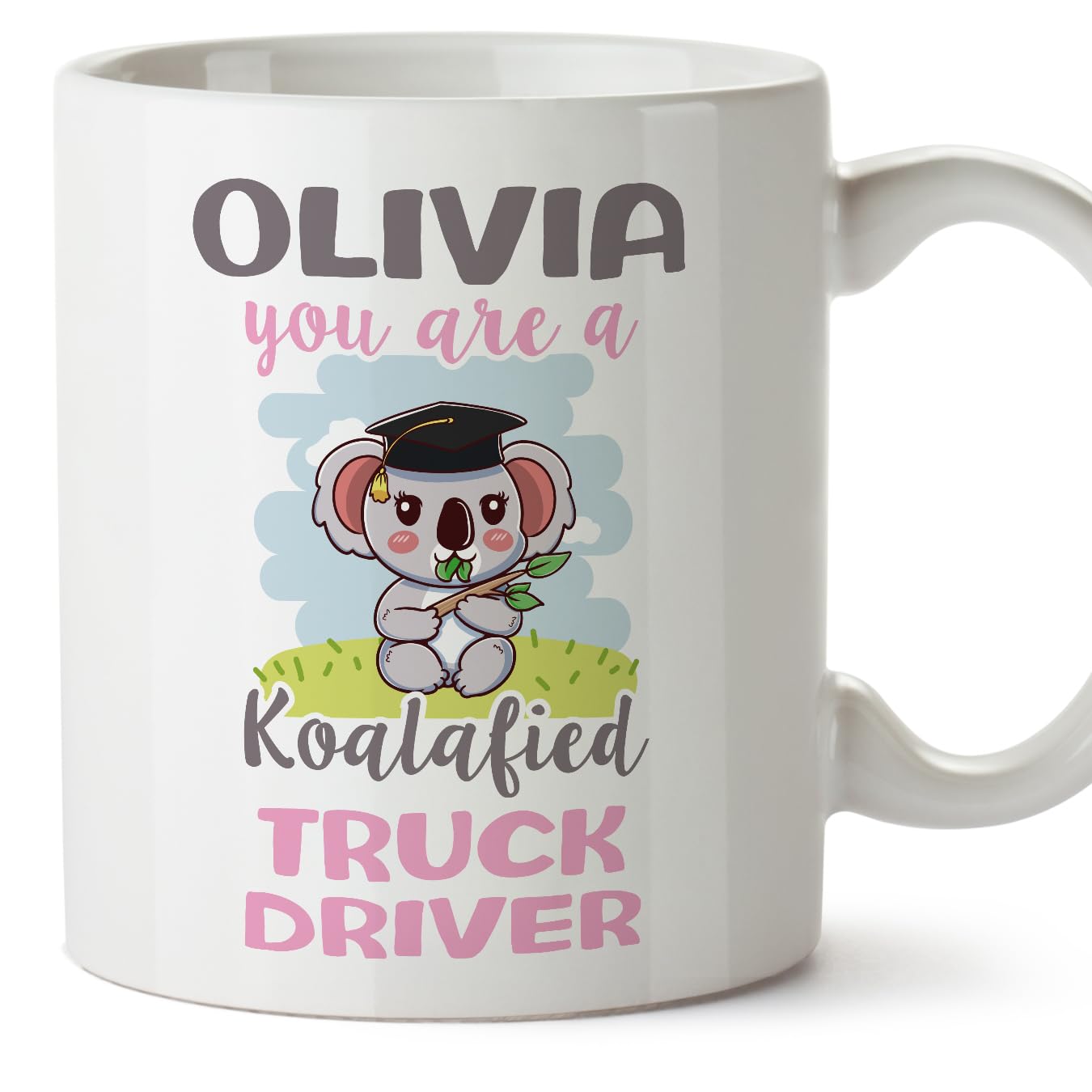 MUGFFINS Personalised Mug for Truck Driver Woman - in English - Custom Koalafied - Funny Custom Gift for Colleagues - Ceramic 11oz Mug — image 1