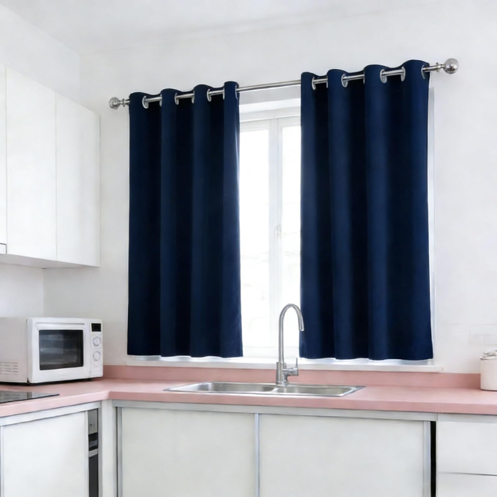 Rideaux anti froid et opaque bleu marine contre la chaleur