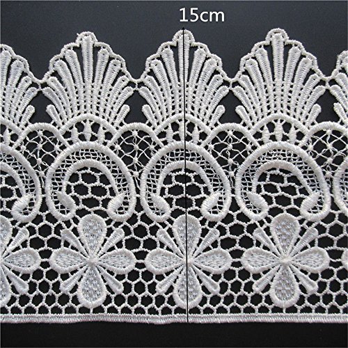 image for Qiuda 1 Meter Polyester Venise Lace Edge Trim Ribbon 15cm/ 6
