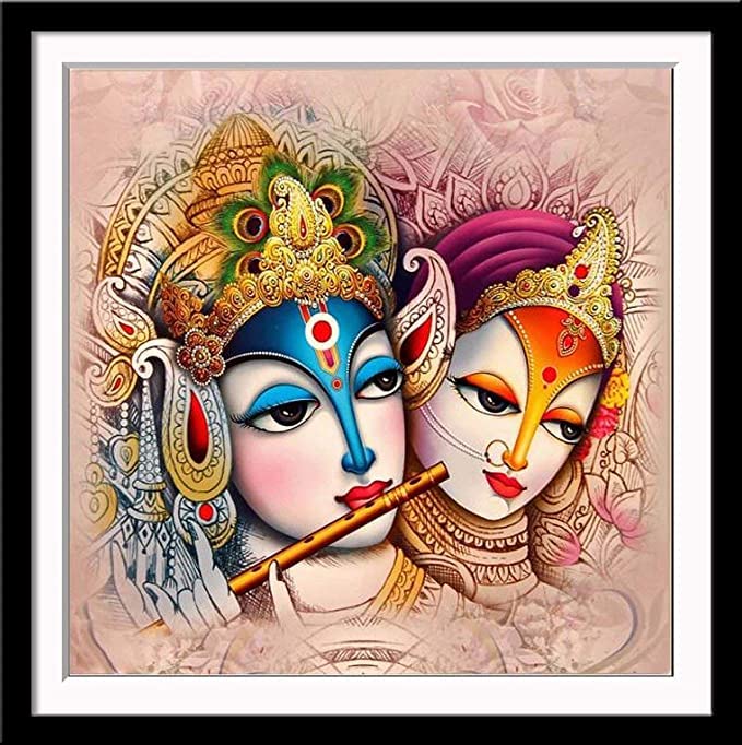 TULIP N TURTLE ® Krishna Radha DIY Acrylic Paint by Number Kit for Adults Kids BeginnerbPainting by Numbers Acrylic Painting. Ideal Painting for Wall Decoration