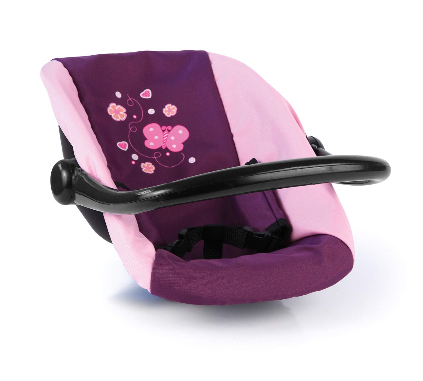 Bayer Design - 67657AA - Siège De Voiture Pour Poupée Pourpre | pour poupées jusqu'à 46 cm, avec rembourrage et ceinture de sécurité, convient également pour nourrir la poupée