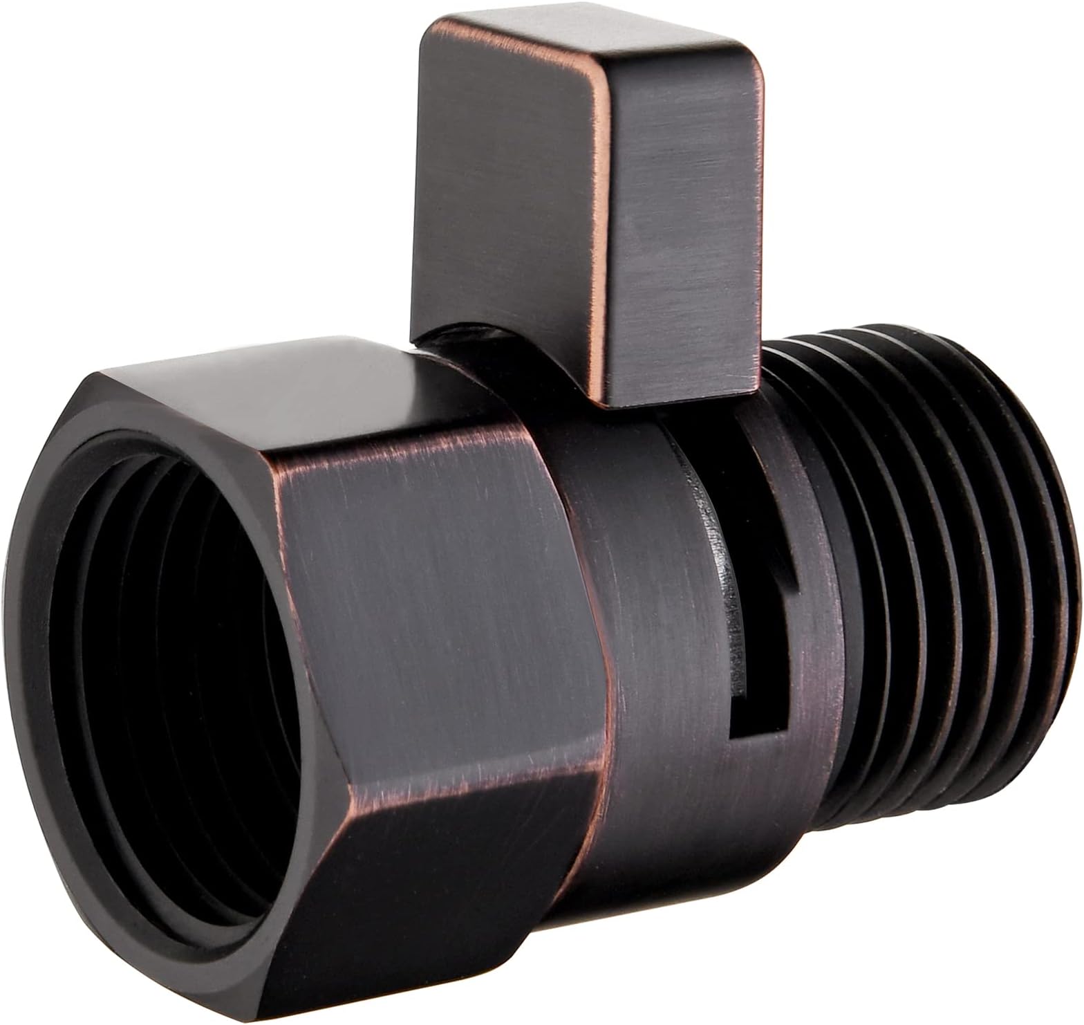 Water Flow Control Valve, Brass Shower Head Water Valve with Handle Lever, Flow Regulator Water-Saver Volume, Oil-Rubbed Bronze