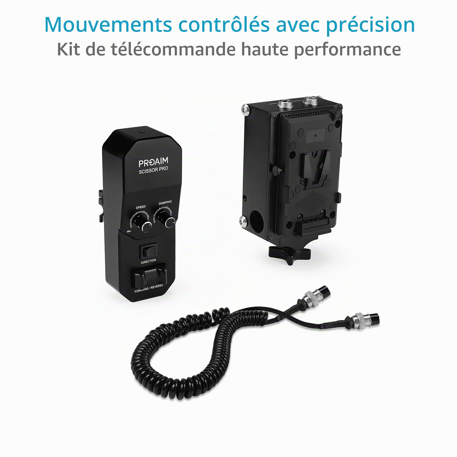 PROAIM Powermatic Scissor Pro, Grue caméra motorisée 17 pi, 15 kg/33 LB | Vitesse et amortissement télécommandés ; se replie à 1 m pour un transport facile