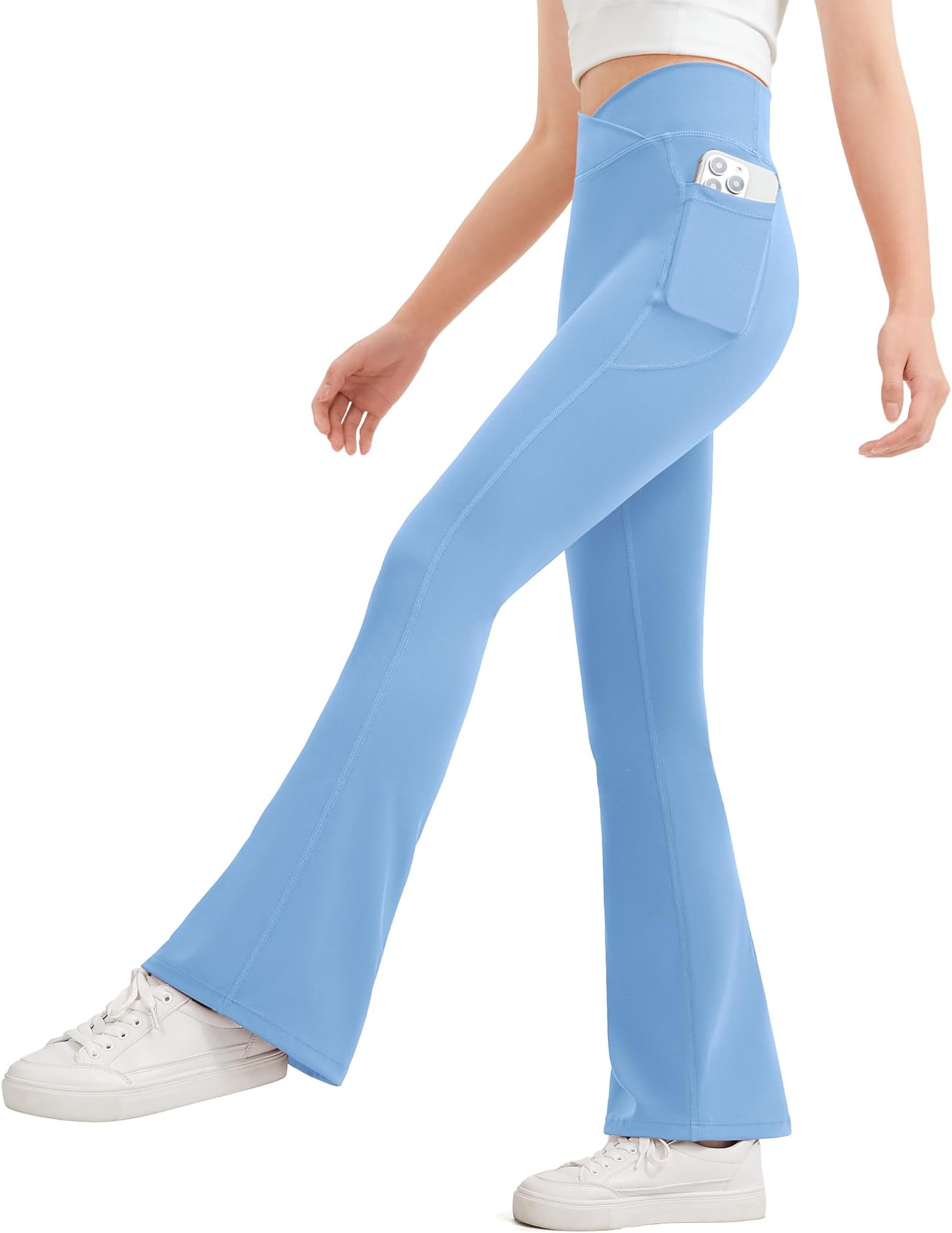 Girls Flare Leggings Kids Bell Bottom High Waisted Yoga Dance Flared Bootcut Pants