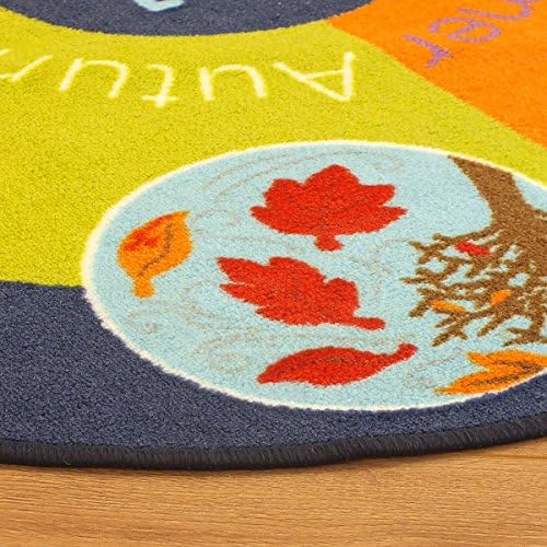 Superb Kids/Childs Rug Weather wheel Large Round 1.33m x 1.33m (4'4 x 4'4 approx)