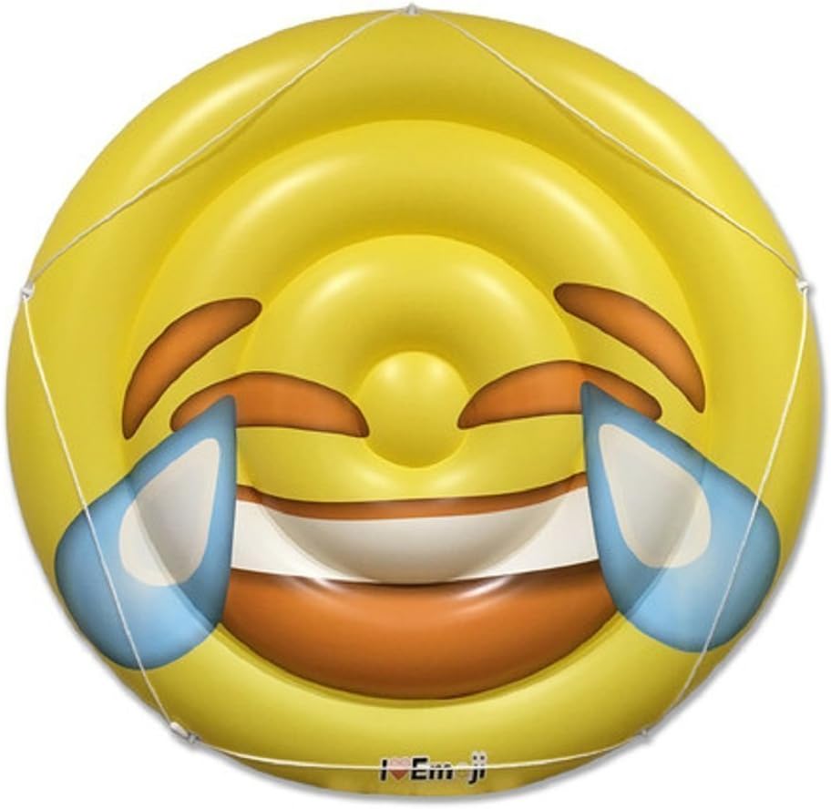 Emoji Swimming Pool Float | Tears of Joy Emoticon | Huge 60 Inch Raft | Cool For Pool Parties