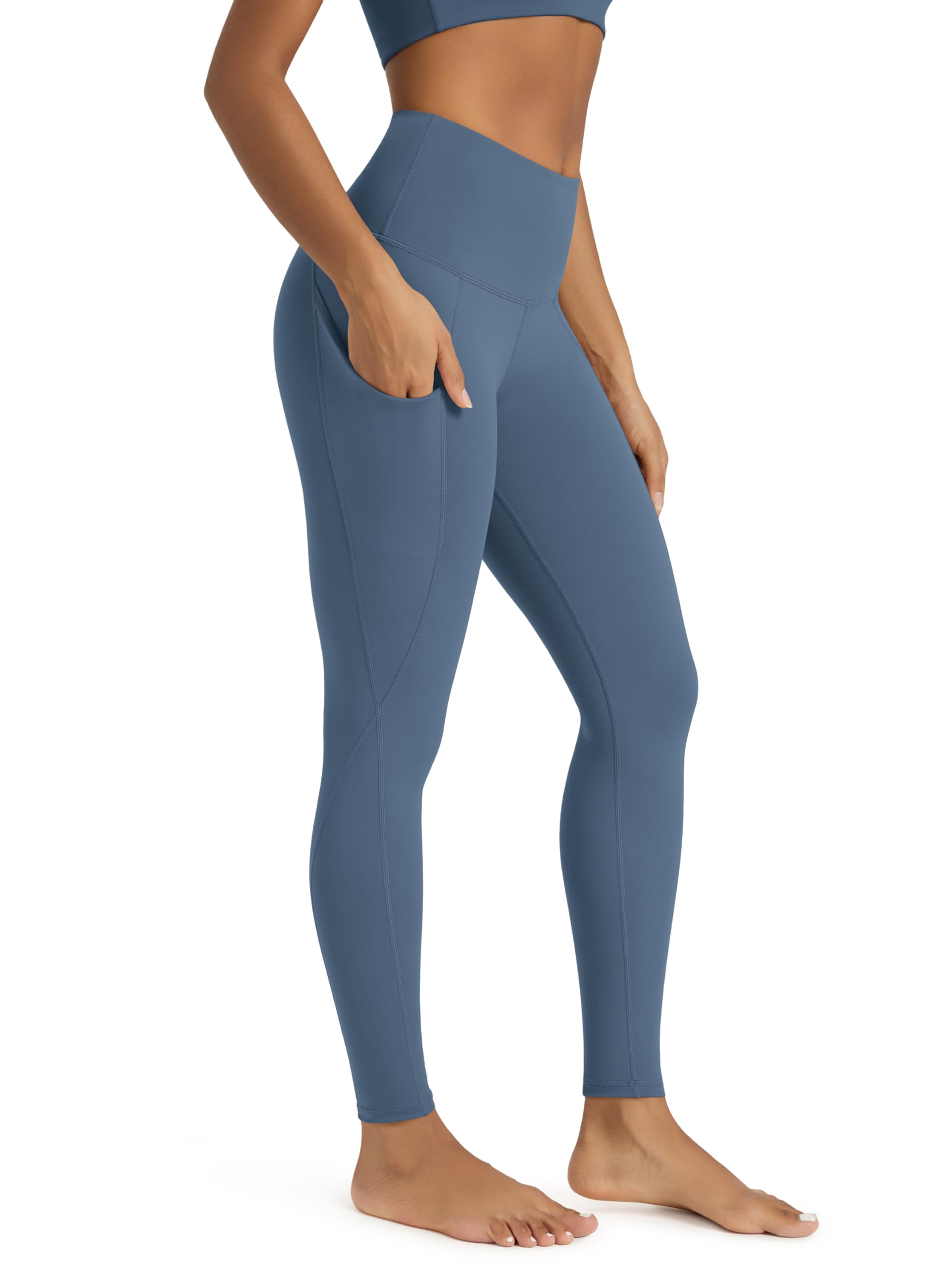 ODODOS Women's High Waisted Yoga Leggings with Pockets, Tummy Control Non See Through Workout Athletic Running Yoga Pants