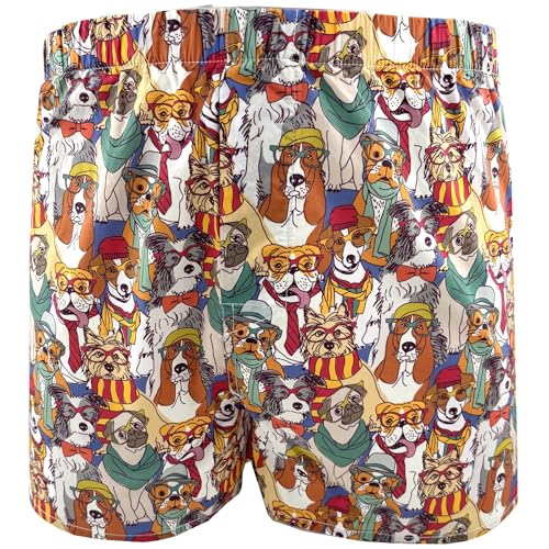 ROCK ATOLL Men's Traditional Cotton Boxer Shorts in Fun Unusual Pattern & Bold Prints