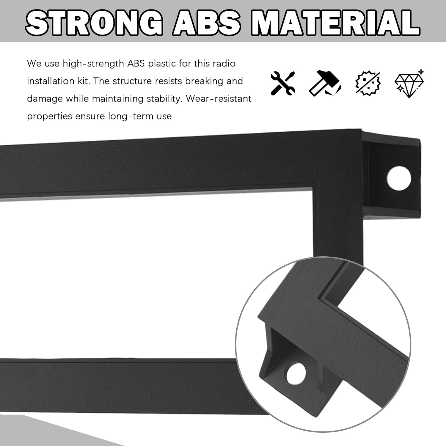 3PCS Single Din Dash Kit,Car Stereo Installation Kit with Radio Harness for Upgrading Car Stereo System,Aftermarket Radio Dash Kits Compatible with Chrysler Dodge Jeep image 3